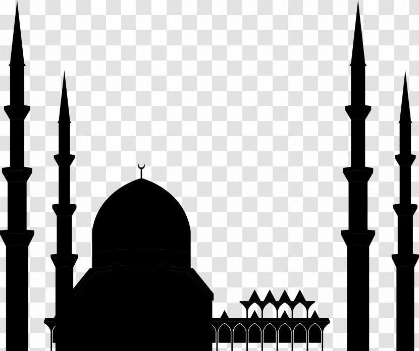 Mosque Silhouette Image Illustration Vector Graphics - Adoration - Arabic Calligraphy Transparent PNG