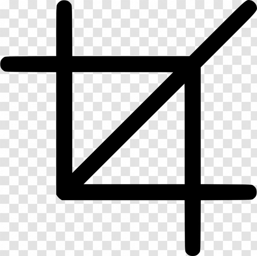 Cropping Symbol - Black And White Transparent PNG