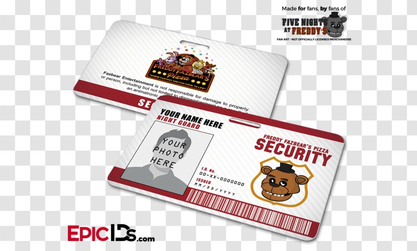 Freddy Fazbear's Pizzeria Simulator Five Nights At Freddy's: Sister Location Freddy's 3 Game Name Tag - Badge - Mockup Transparent PNG