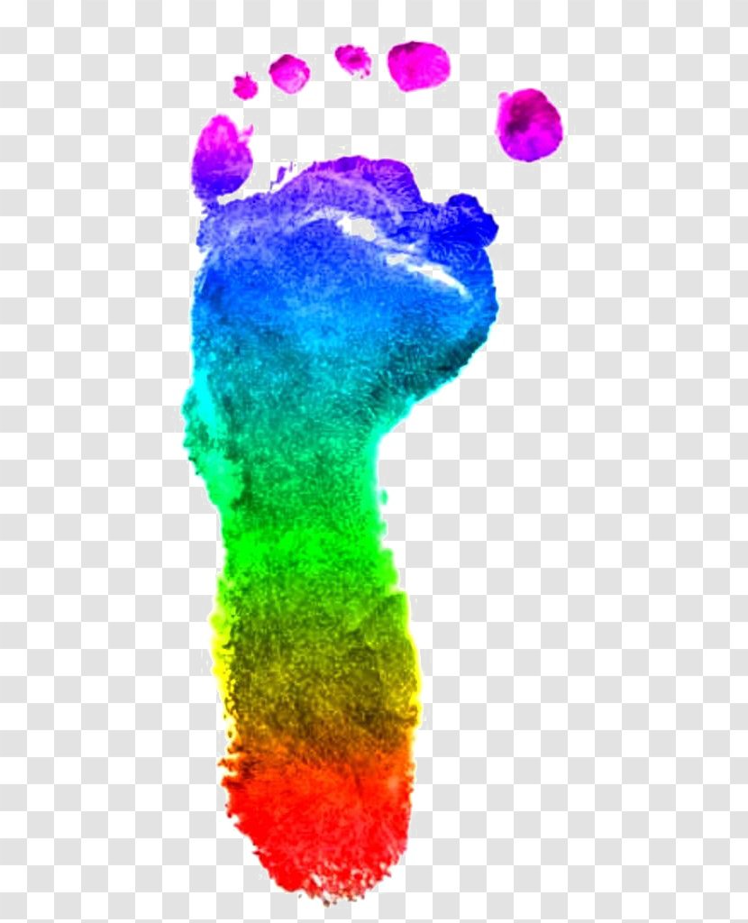 Color Footprint Rainbow Clip Art - Sole - Footprints Transparent PNG