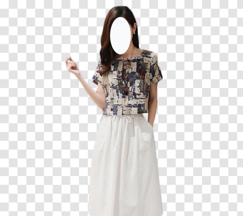 Shoulder Photo Shoot Fashion Sleeve Pattern - Tree - Casual Cotton Dress Transparent PNG