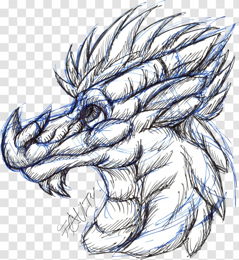 Dragon Line Art Cartoon Sketch Transparent PNG