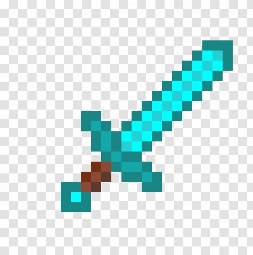 Minecraft Diamond Sword Video Games Weapon - Jinx Transparent PNG