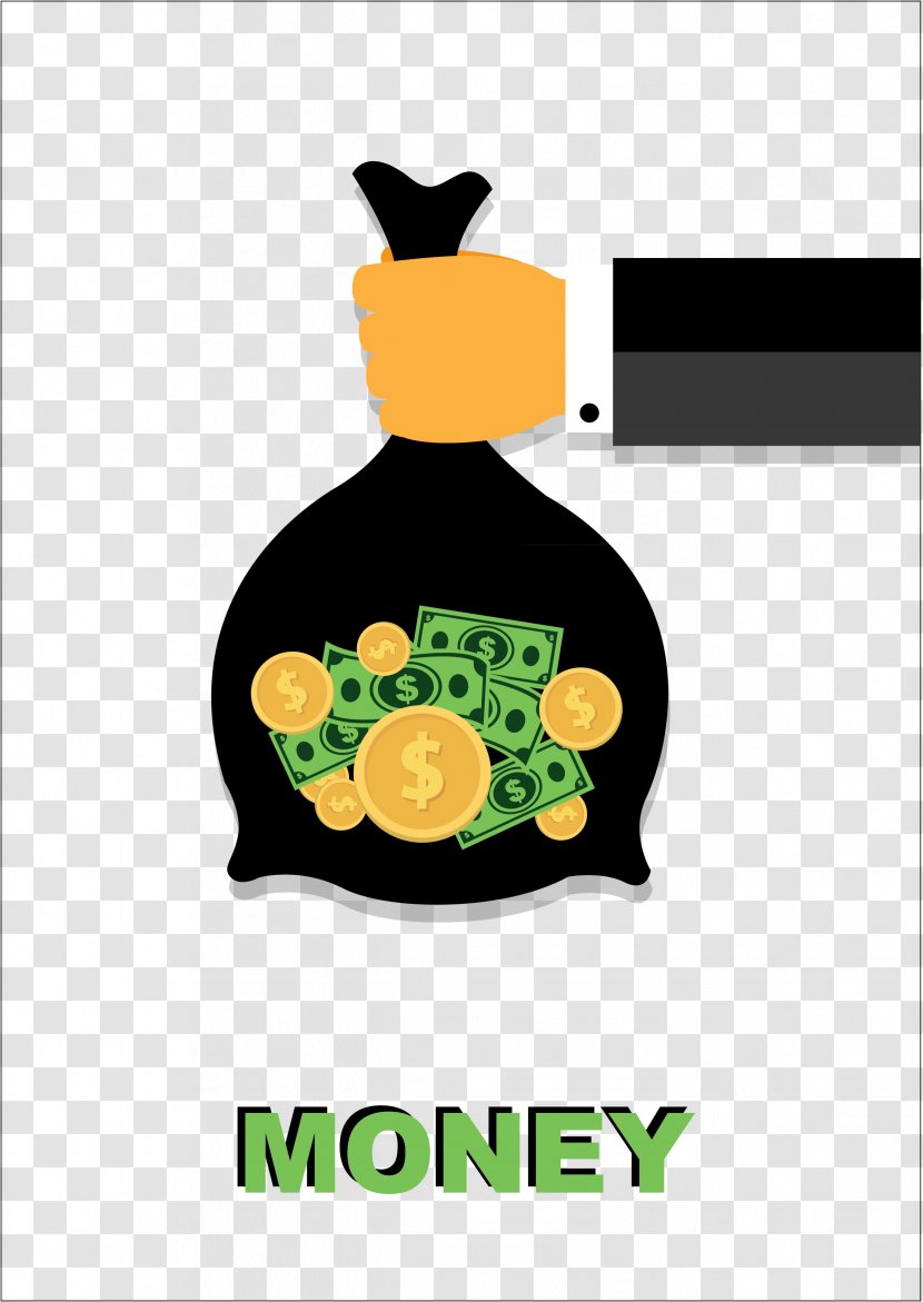 Money Bag Euclidean Vector - Pumpkin - Holding Purse Transparent PNG