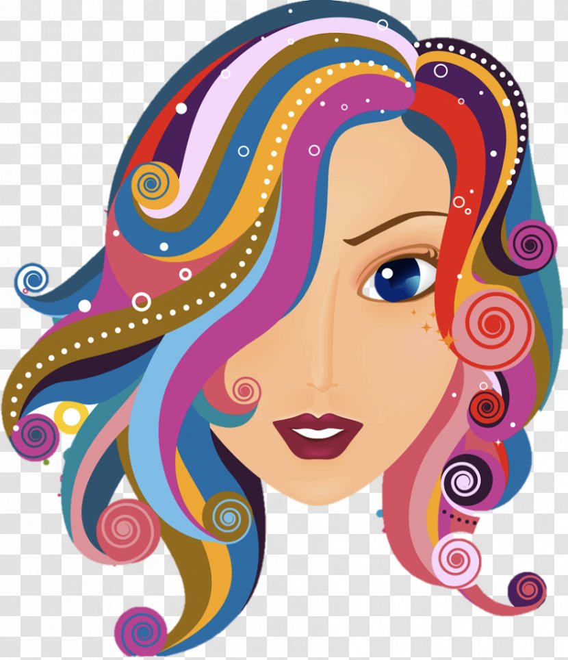 Hair Care Clip Art Illustration Styling Products - Coloring - Head Transparent PNG