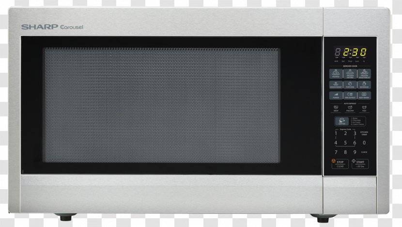 Microwave Ovens Sharp Carousel R-6 1200W Full-Size Countertop Oven - Stainless Steel Transparent PNG