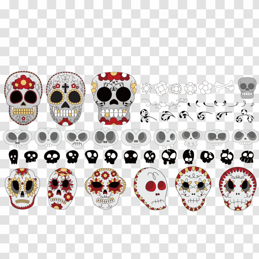 Calavera Skull Flower Day Of The Dead - Trend Vector Material Transparent PNG