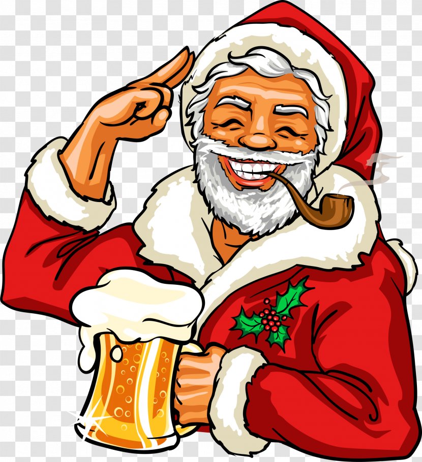 Beer Ded Moroz Snegurochka Stock Photography - Red Cartoon Santa Claus Transparent PNG