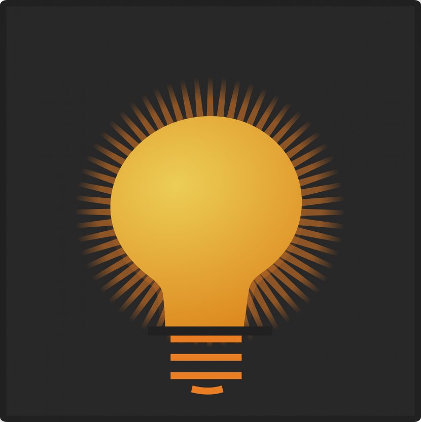 Incandescent Light Bulb Lamp Clip Art - Orange Transparent PNG