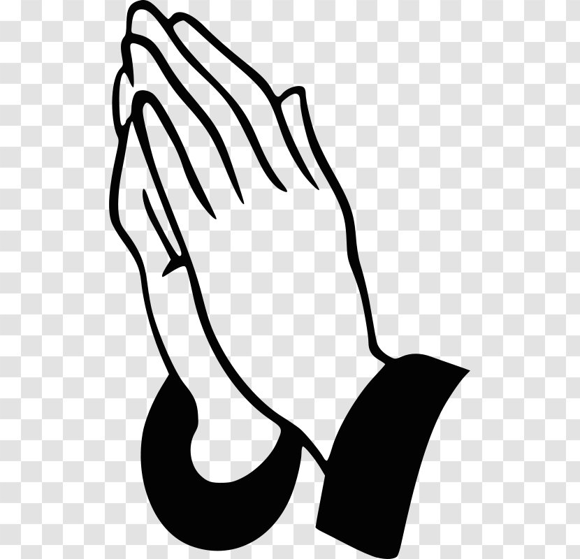 Praying Hands Clip Art Image Prayer Openclipart - God - Handprint Outline Transparent PNG
