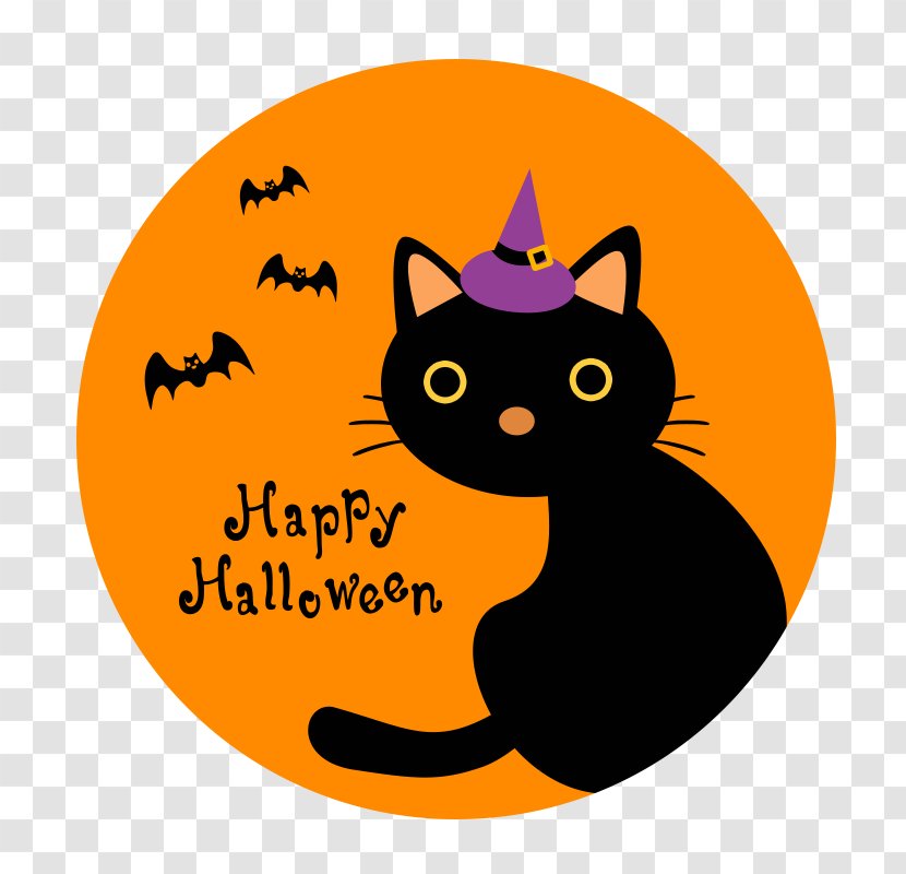 Black Cat Whiskers Halloween Clip Art Transparent PNG