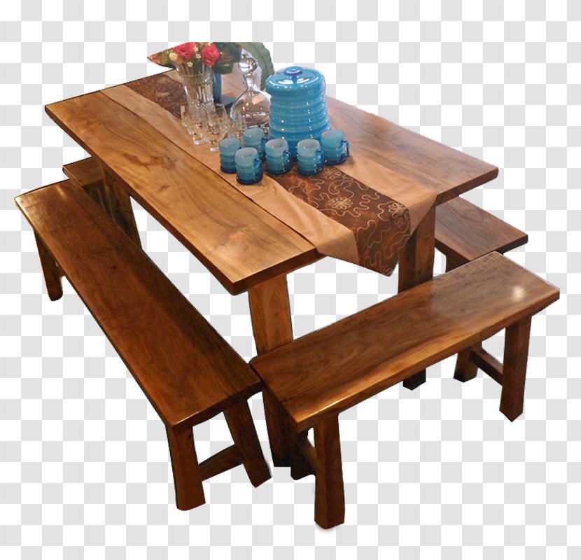 Table Furniture Dining Room Wood Bench Transparent PNG