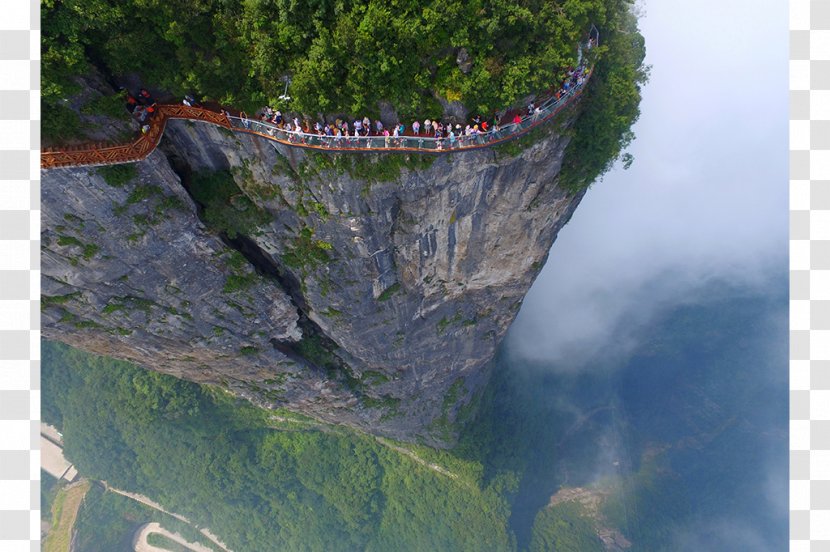 Tianmen Mountain Zhangjiajie Glass Bridge Walkway - Water Transparent PNG