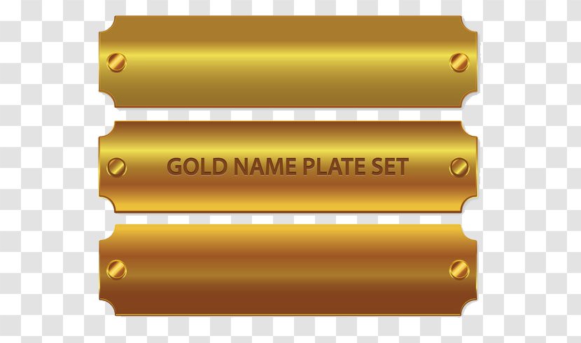 Name Plates & Tags Tag Commemorative Plaque - Yellow - Metal Transparent PNG
