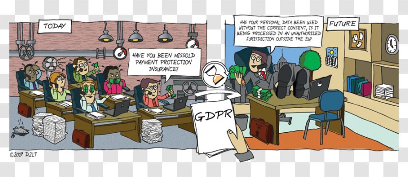 Comics General Data Protection Regulation Cartoon Information Privacy Personally Identifiable - Self-protection Consciousness Transparent PNG