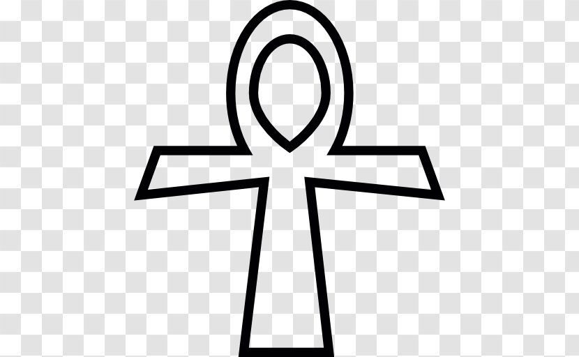 Ancient Egyptian Religion Ankh Symbol Christian Cross - Black And White Transparent PNG
