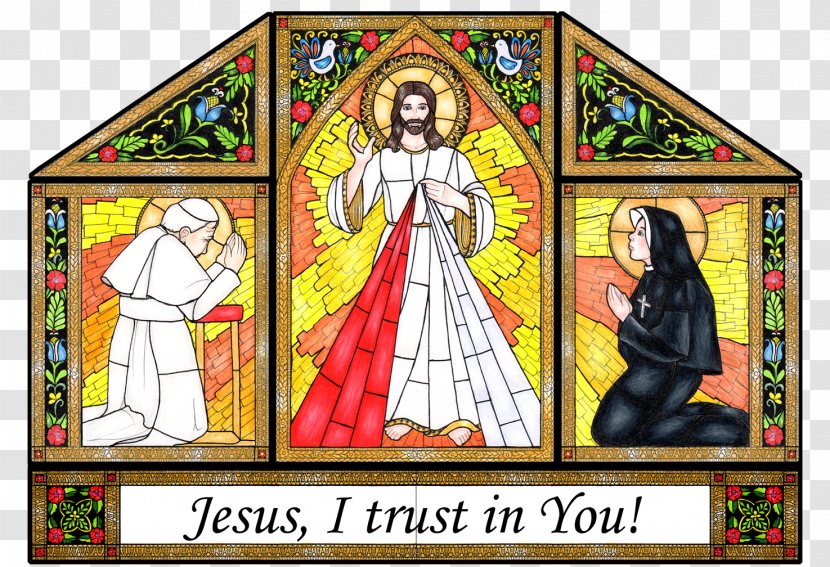 Stained Glass Window Divine Mercy - Stain - Figure Transparent PNG