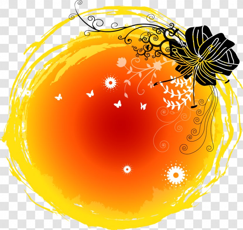 Watercolor Painting Ink - Orange Drops Transparent PNG