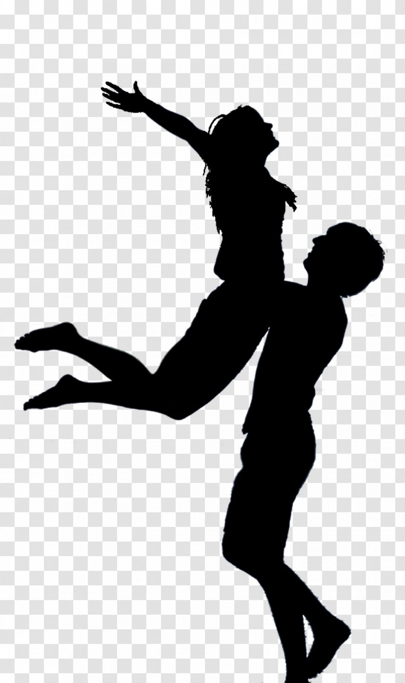 Silhouette Ballet Dancer Drawing - Monochrome Photography - Embracing Couple Transparent PNG