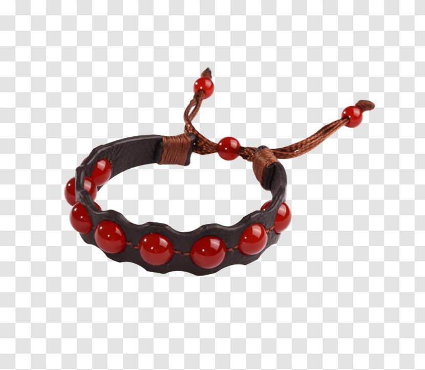Bracelet Agate Designer Jewellery - Leather - Stones Red Transparent PNG