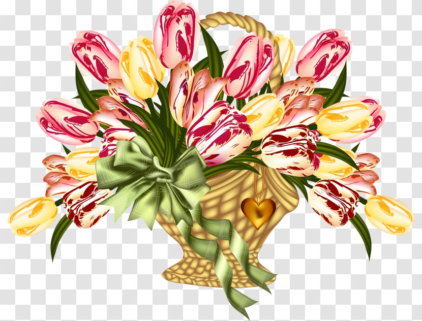 Easter Bunny Tulip Flower Illustration - Hand-painted Transparent PNG