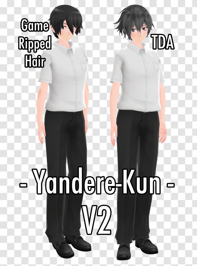 Yandere Simulator Senpai And Kōhai Tuxedo Model - Heart - Hair Rig Transparent PNG