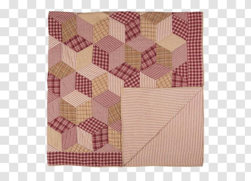 Breckenridge Ski Resort Quilt Patchwork Cream Cotton - Pink - Quilted Transparent PNG