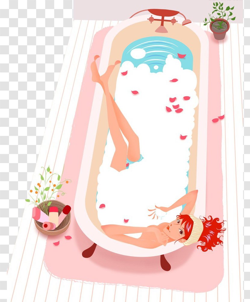Bathtub Foam Bathing - Watercolor - Hand-painted Bubbles Transparent PNG