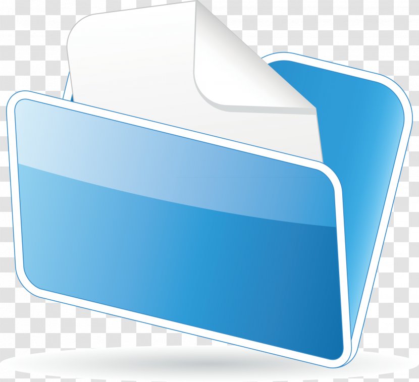 Download File Folder Blue Clip Art - Logo - Hand-painted Elements Transparent PNG