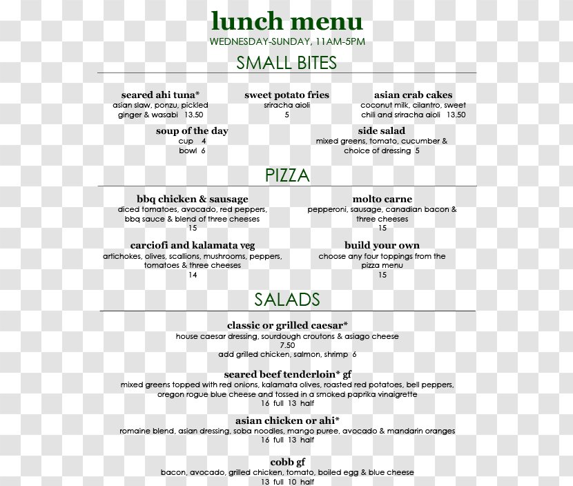 Document LINE Brand - Diagram - Cafeteria Menu Transparent PNG