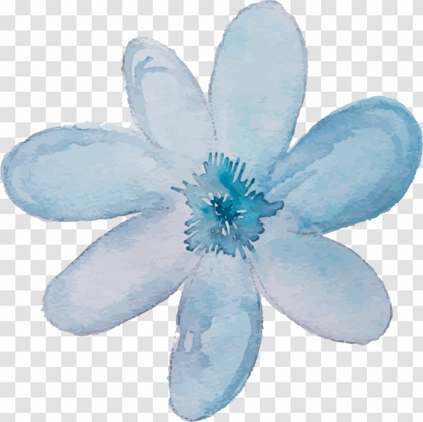 Blue Watercolor Painting Ink - Designer - Flowers Transparent PNG