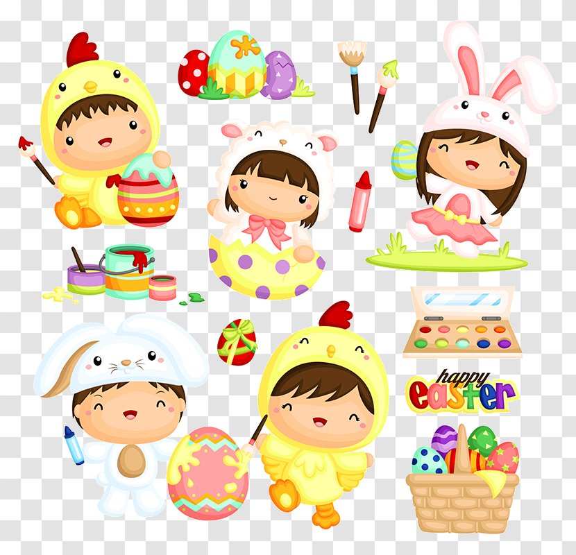 Easter Egg Cartoon - Sticker Party Supply Transparent PNG