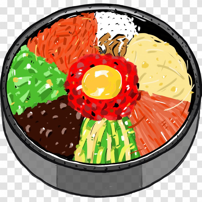 Bibimbap Korean Cuisine Food Fish Clip Art - Meat - Rice Bowl Transparent PNG