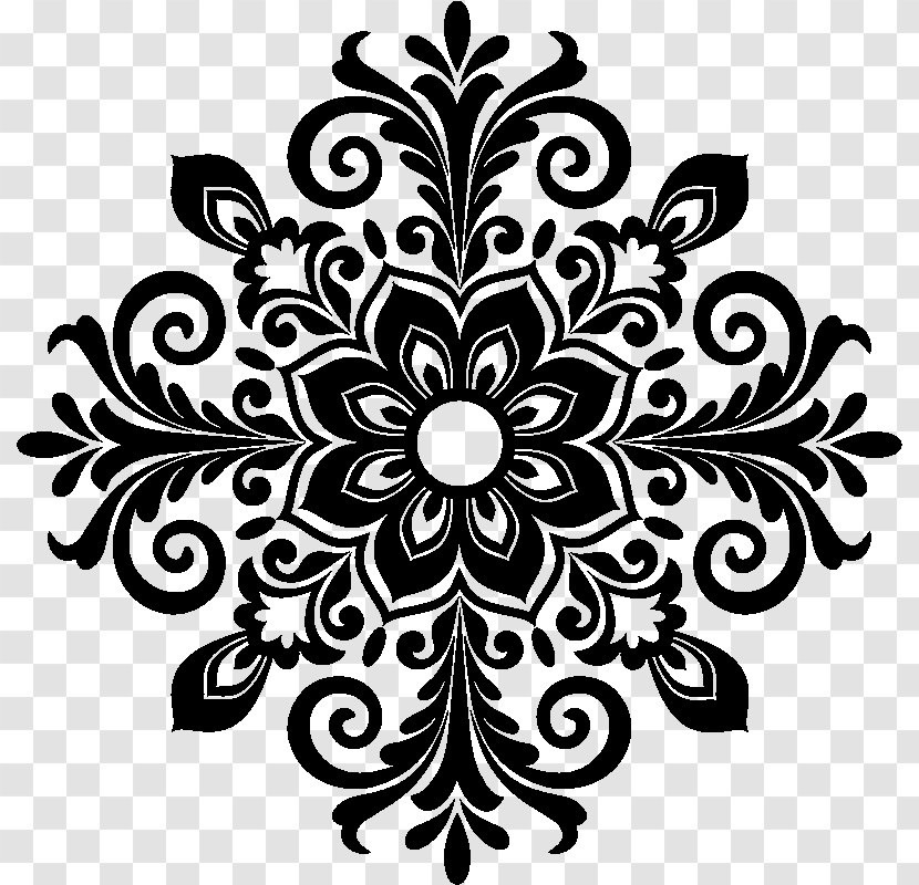 Floral Flower Background - Blackandwhite - Plant Design Transparent PNG