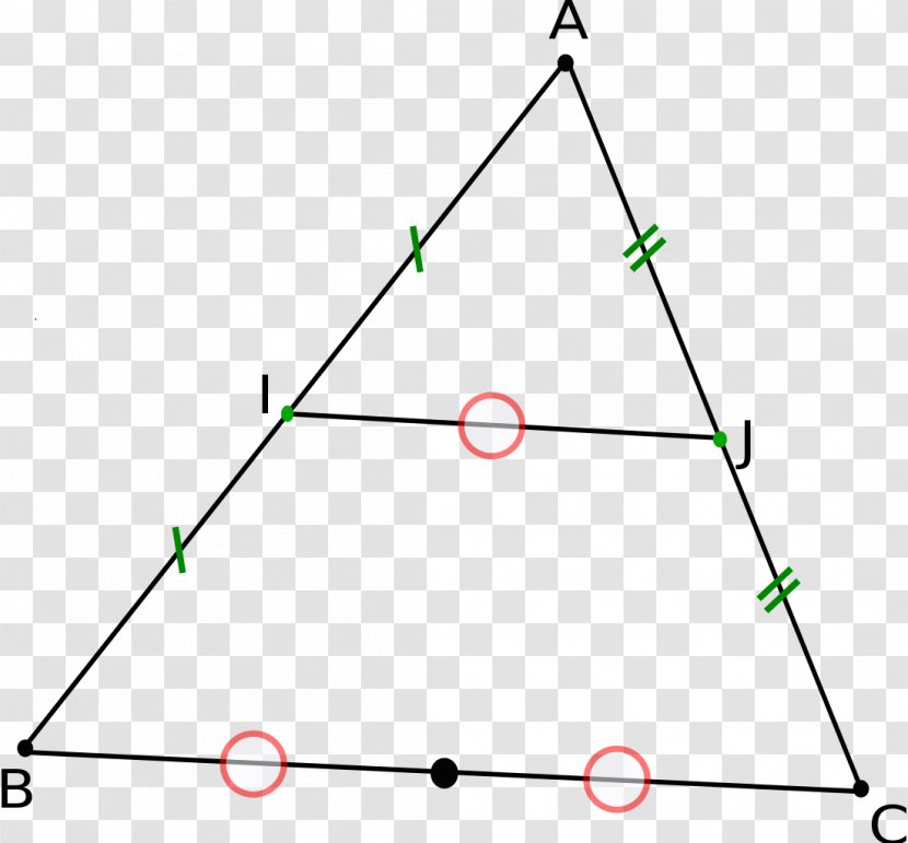 Triangle Théorème Des Milieux Midpoint Theorem Line Segment - Point Transparent PNG