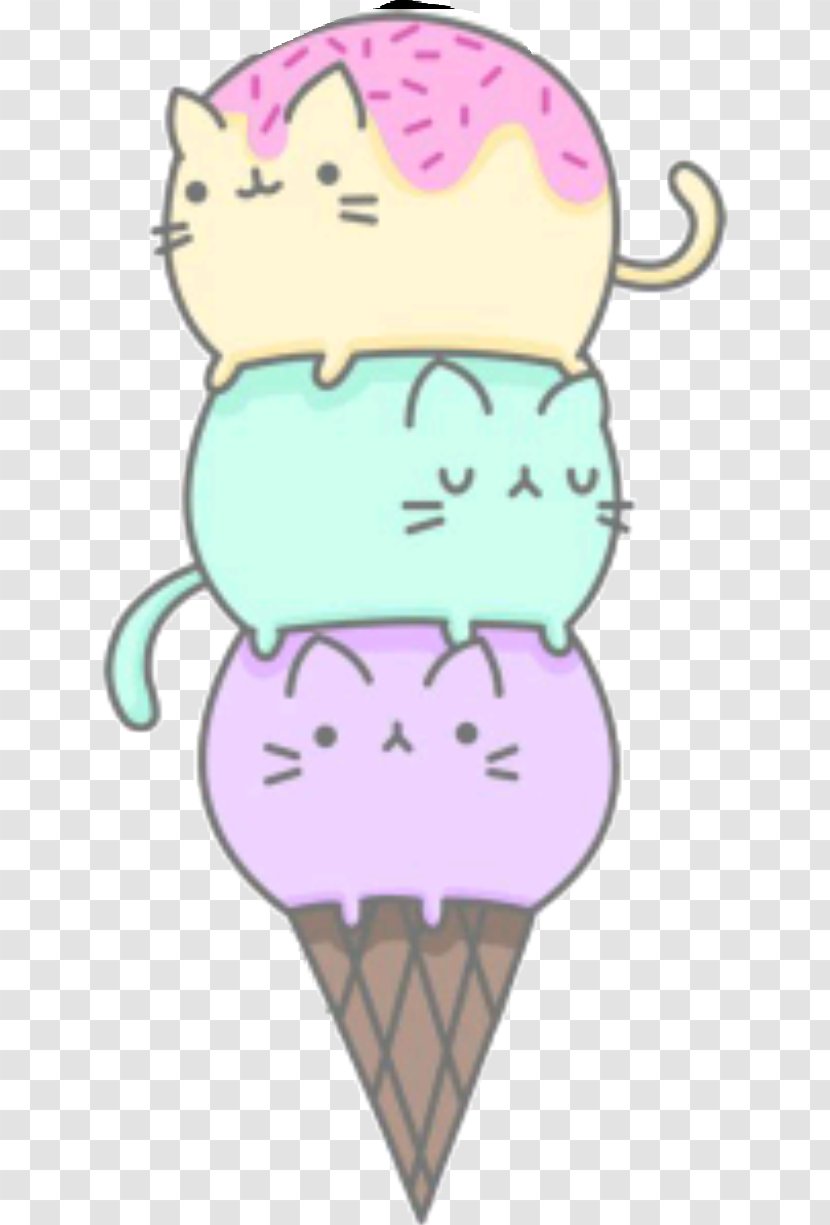 Ice Cream Cones Cat Kitten - Cartoon Transparent PNG