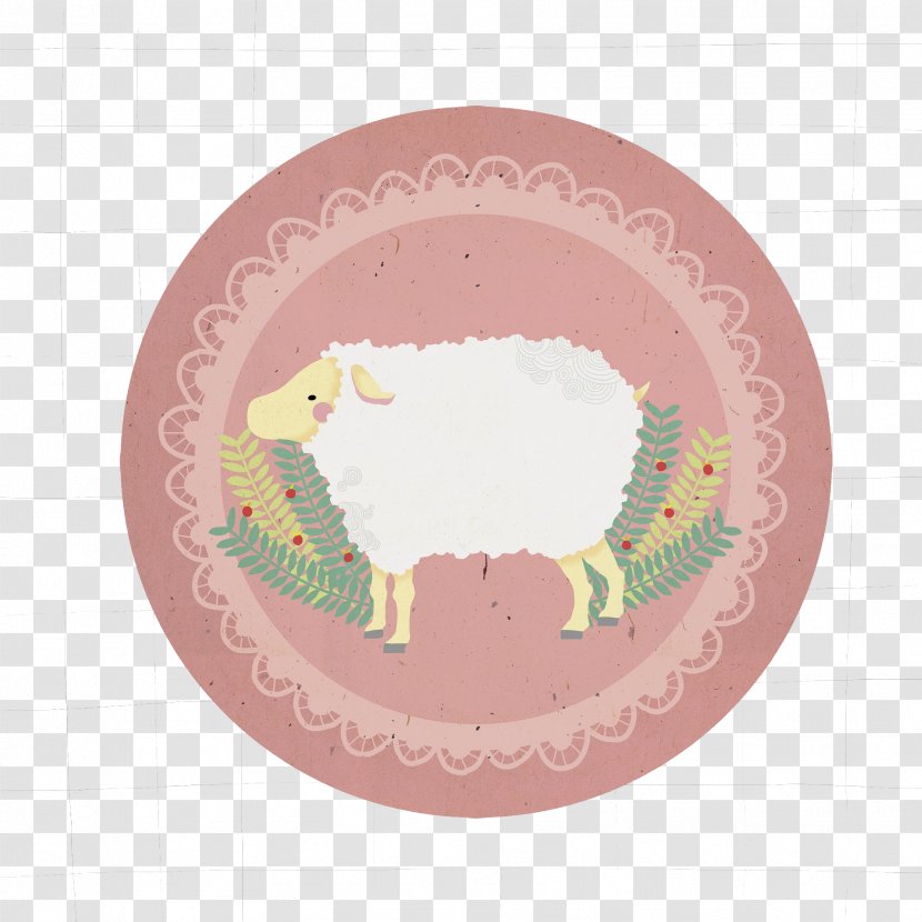 Goat Sheep Pattern - Oval - Hand Drawn Aries Transparent PNG