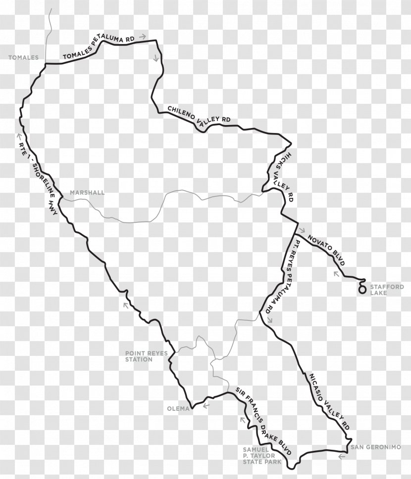 The Jensie Gran Fondo Map Changes Nicasio Valley Road Pattern - Author - Practical Desk Transparent PNG