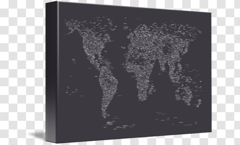 Gallery Wrap Art Canvas Print World Map - City Transparent PNG