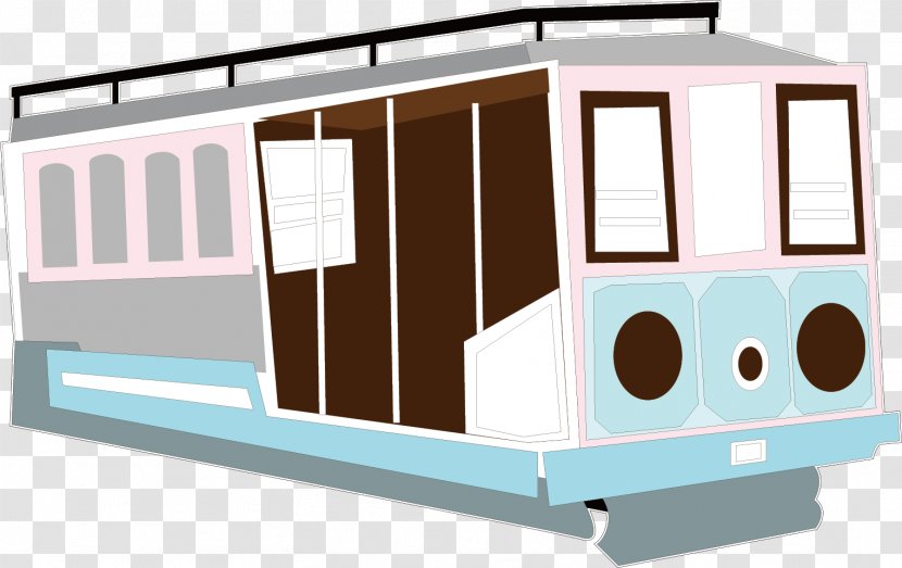 Car - House - Hand-painted Bus Vector Transparent PNG