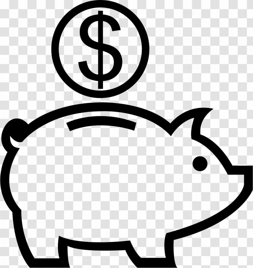 Vector Graphics Piggy Bank Clip Art Saving - Blackandwhite - Aviatildeo Transparent PNG