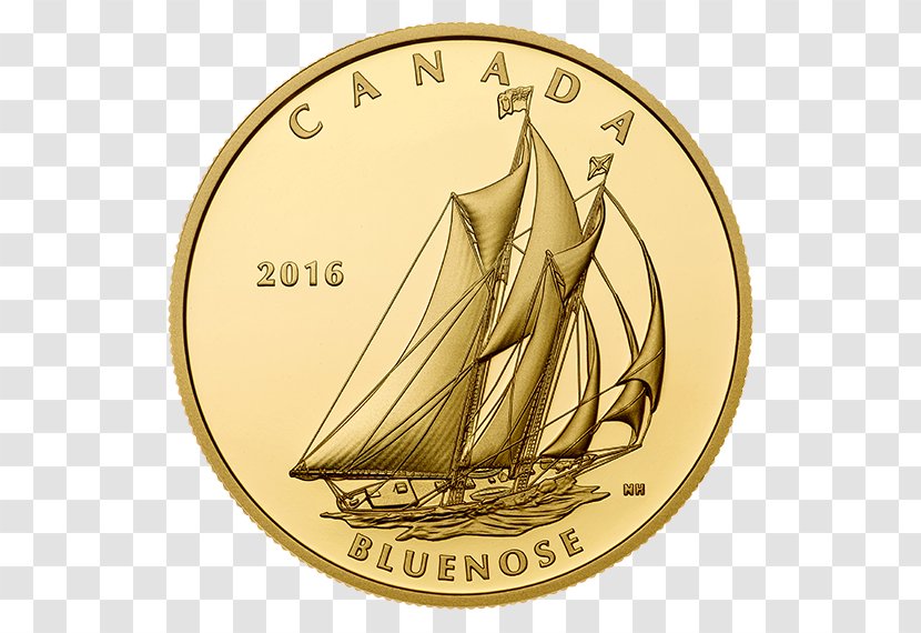 Gold Coin Canada Ship - Numismatics Transparent PNG
