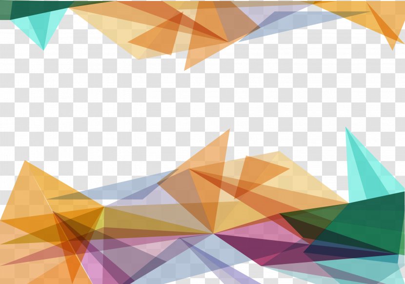 Triangle Polygon - Orange - Colored Background Material Transparent PNG