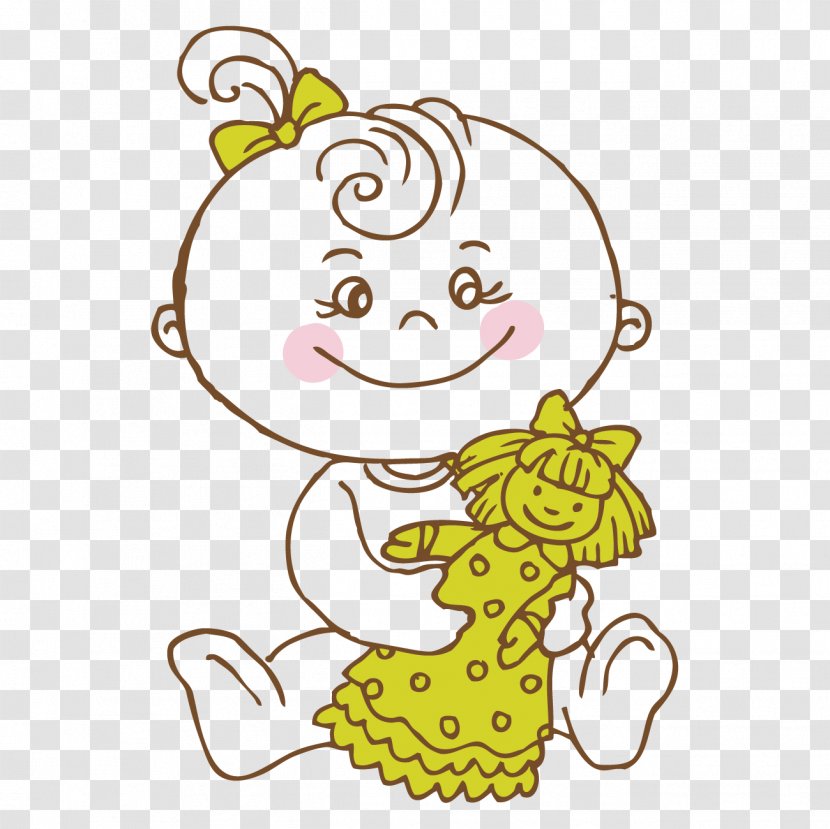 Clip Art Design Image - Cartoon - Babies Outline Transparent PNG