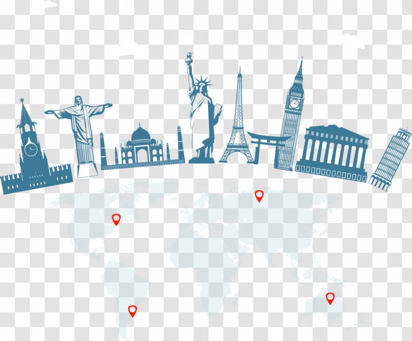 Travel Tourism Landmark Illustration - Text - Vector World Global Transparent PNG