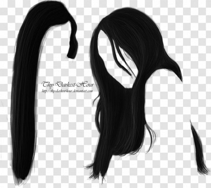 Black Hair Hairstyle Drawing - Long Transparent PNG