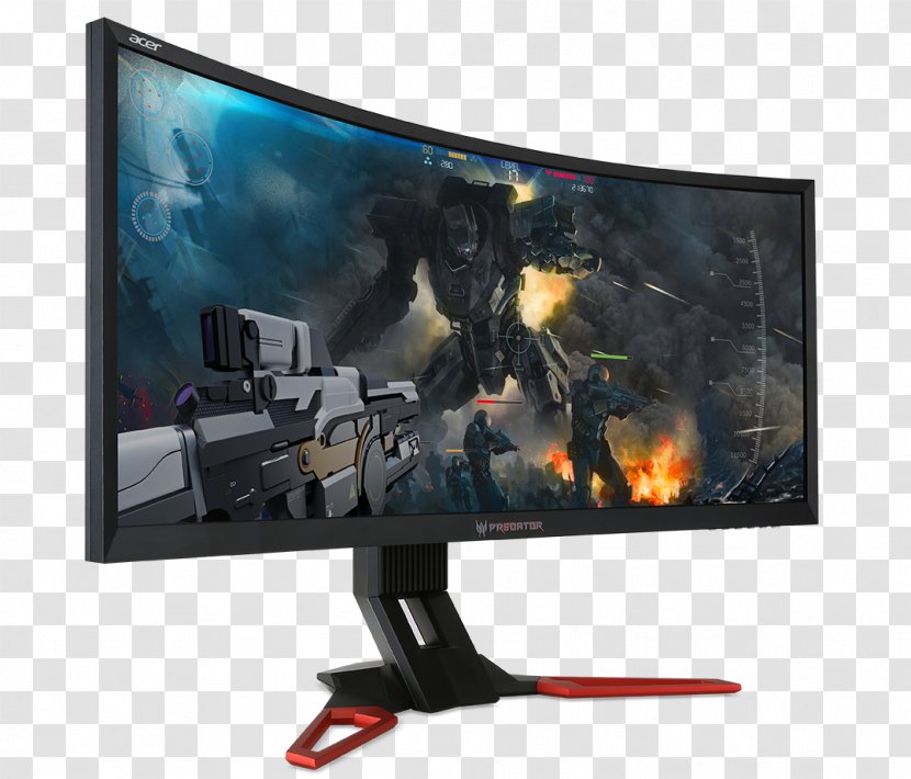 ACER Predator Z35P X34 Curved Gaming Monitor Computer Monitors Nvidia G-Sync 21:9 Aspect Ratio - Hdmi Transparent PNG