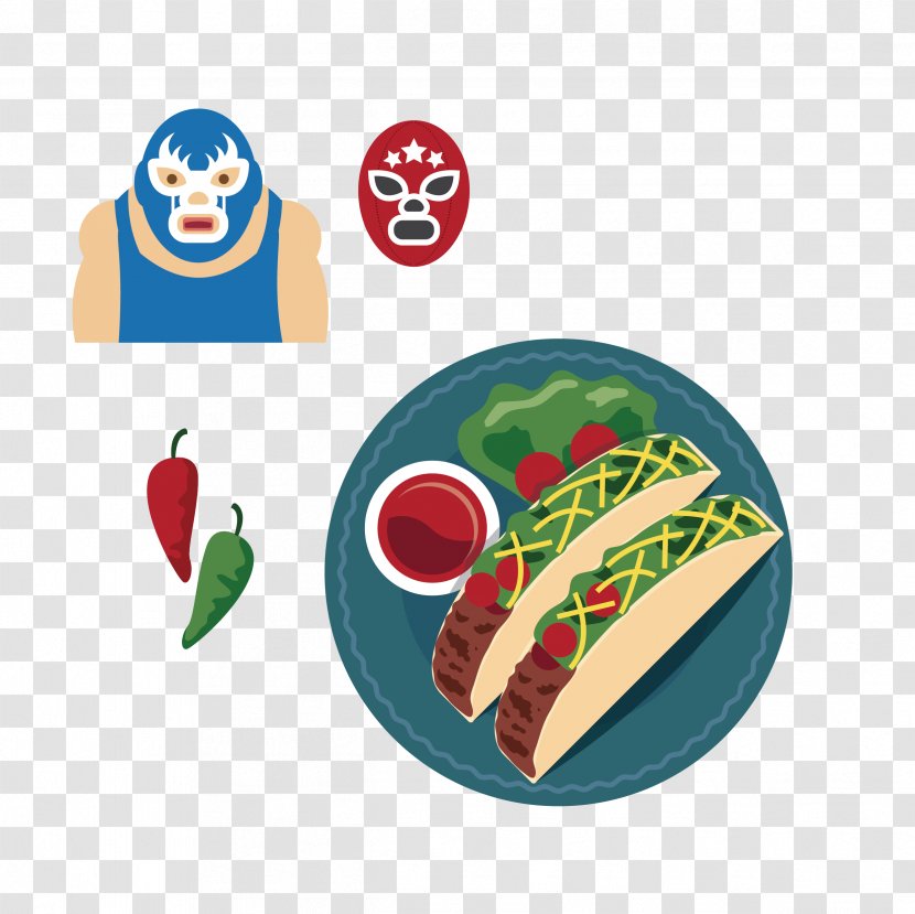 Sausage Mexican Cuisine Food Dish - Pepper And Men Vector Mask Transparent PNG