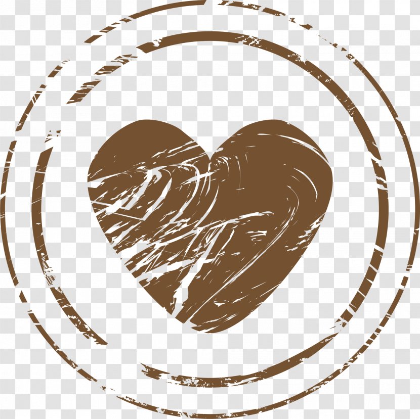 Love Romance Heart - Cartoon - Brown Circle Of Transparent PNG