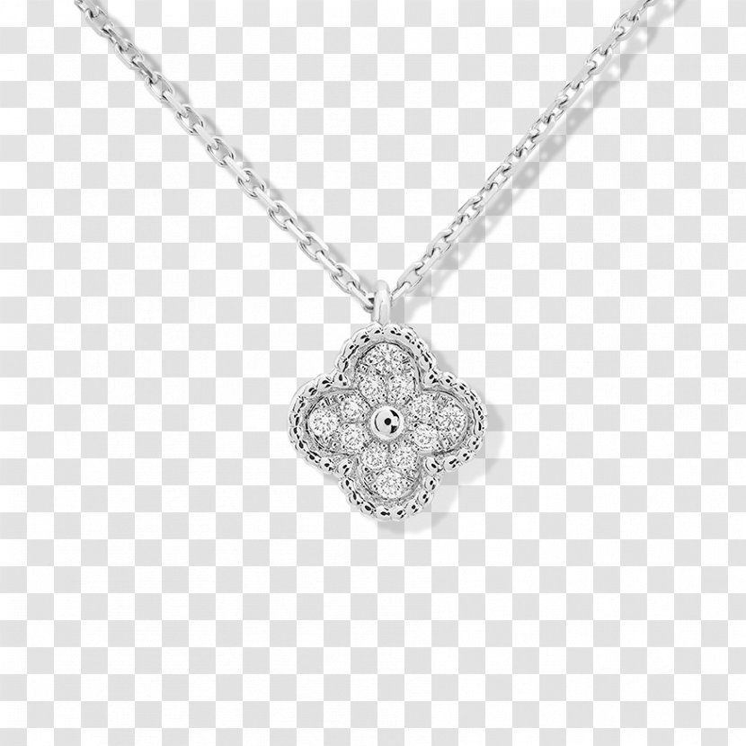 Van Cleef & Arpels Earring Charms Pendants Necklace Jewellery - Platinum - NECKLACE Transparent PNG